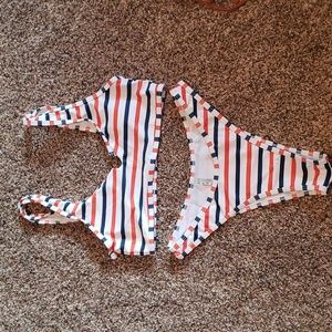 NWOT red, white and blue bikini